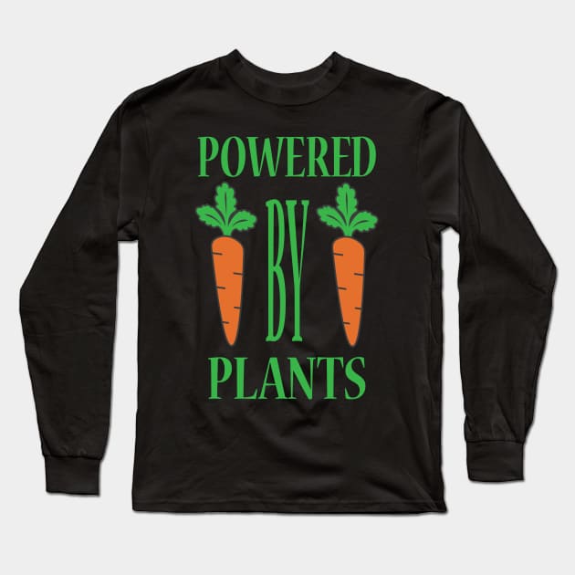 Powered By Plants Carrots Version Long Sleeve T-Shirt by JevLavigne